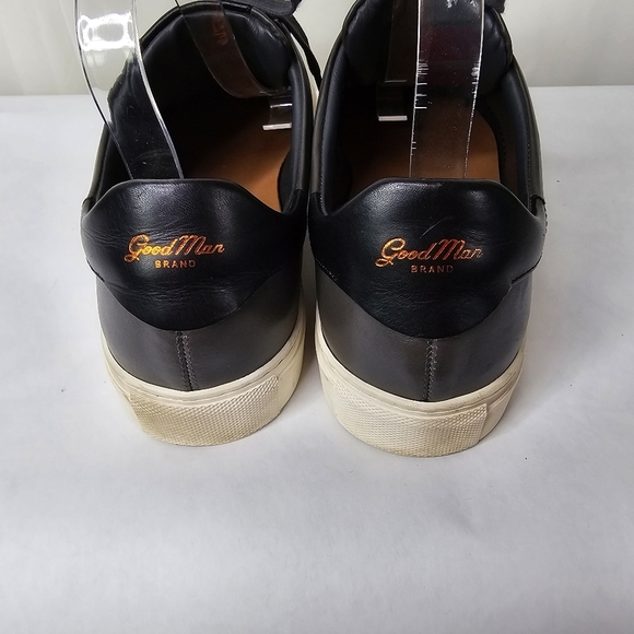 Good Man Brand Dark Gray With Black Trim Nappa Leather Sneakers Size 10.5 - Picture 9 of 10